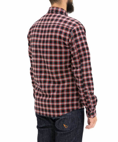 Aramid Lined Flannel Shacket- Black/Red
