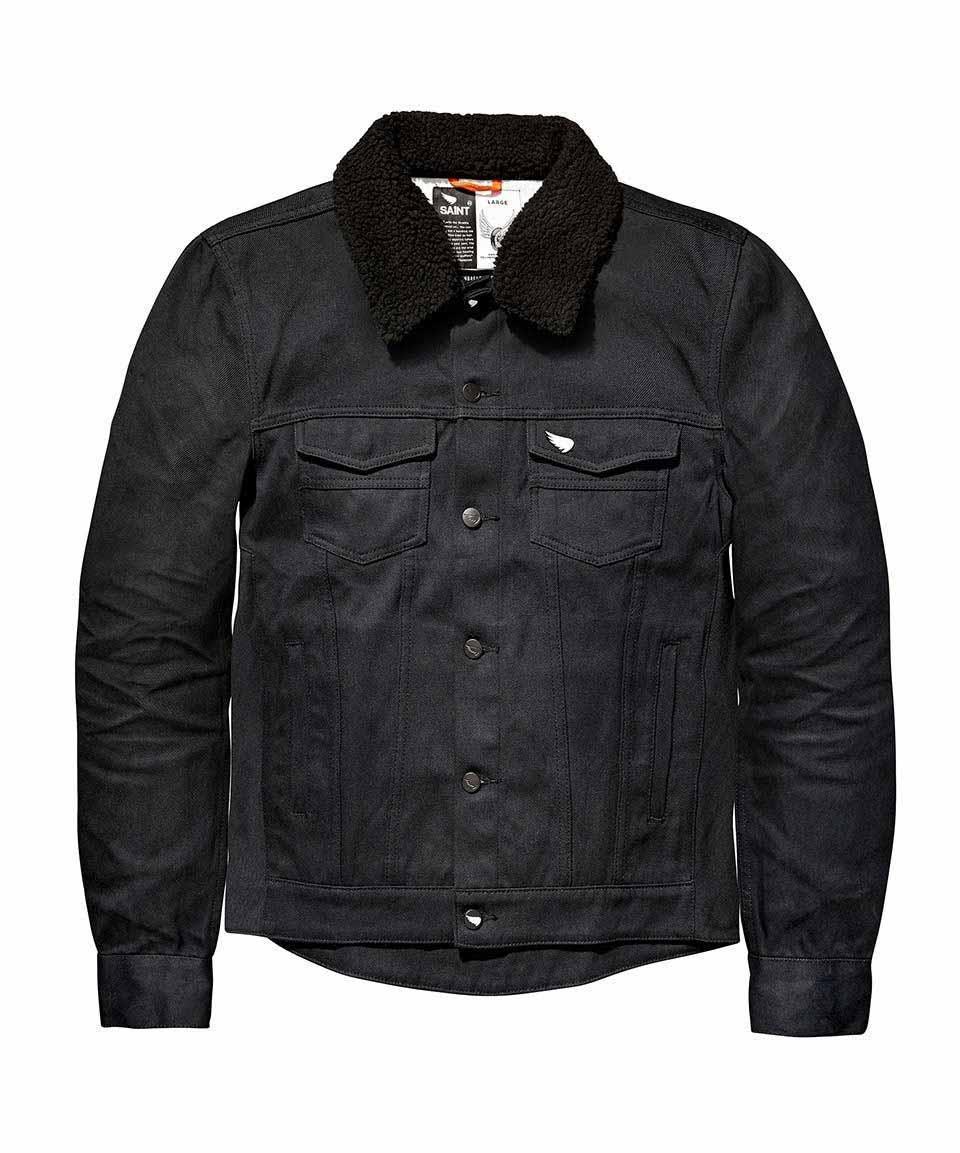 Unbreakable Jacket with detachable black shearling collar - Black