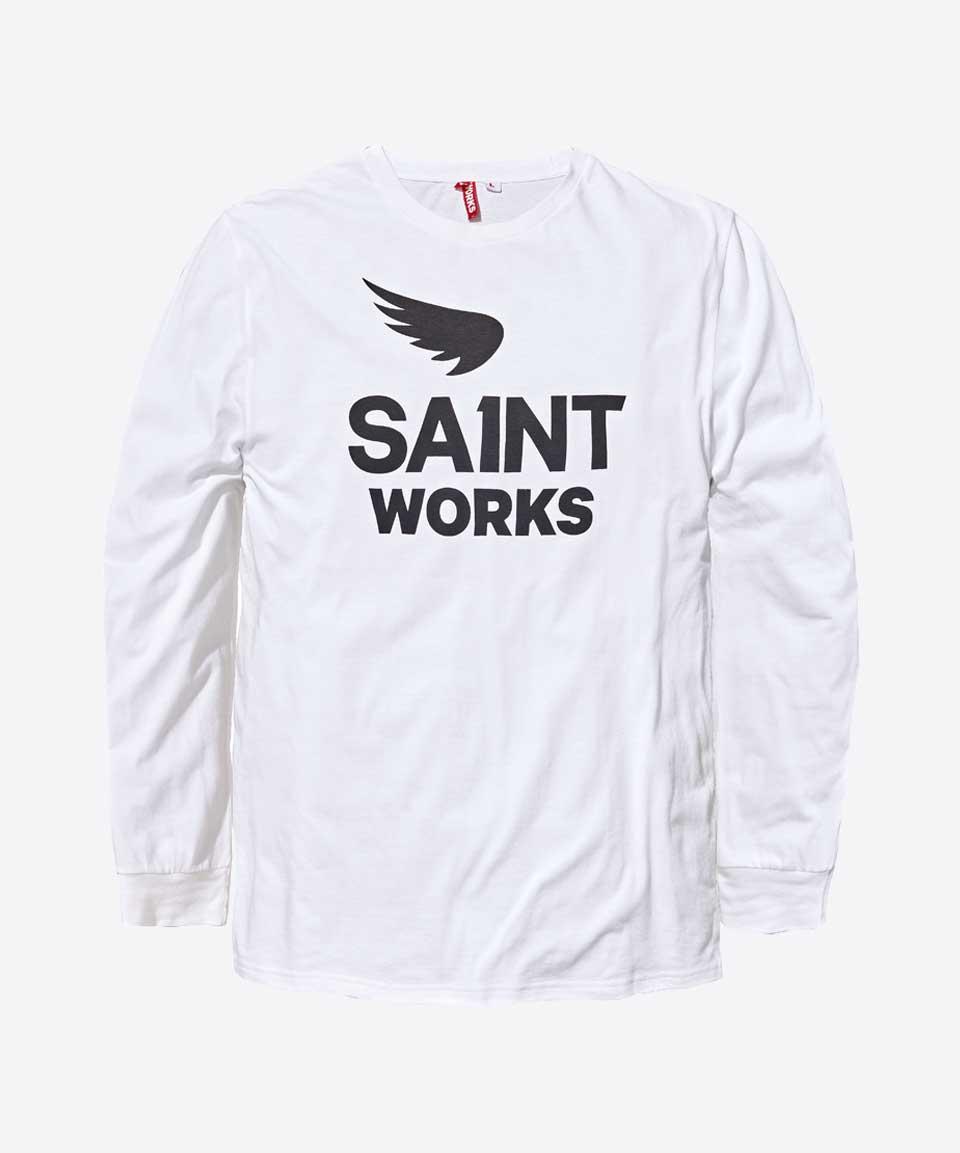Long Sleeve Logo Tee - White